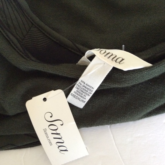 SOMA SCOOP BACK FRENCH TERRY LONG SLEEVE TOP MEDIUM NWT - Picture 6 of 8